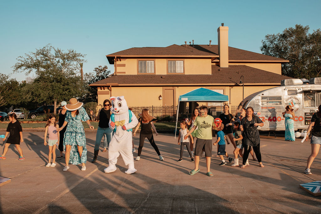 Lake Cove Bunny Block Party crowd photo